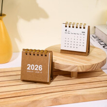 2025.7-2026.12 English Calendar Simple Solid Mini Desktop Calendar Paper Desk Note Calendar Dual Daily Scheduler Table Planner Office Decoration