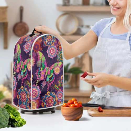 Butterfly Mandala Pattern Protective Case for Kitchen Use Machine Washable 2