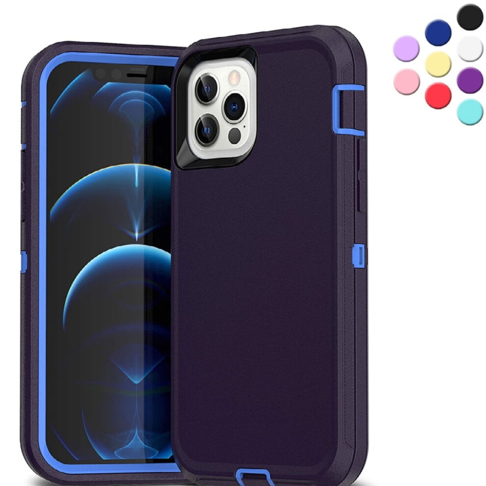 Heavy Duty Case Designed For Compatible With Iphone 12 Pro Max, Shockproof Triple Layer Rugged Case (Blue) Blue 9130661149358