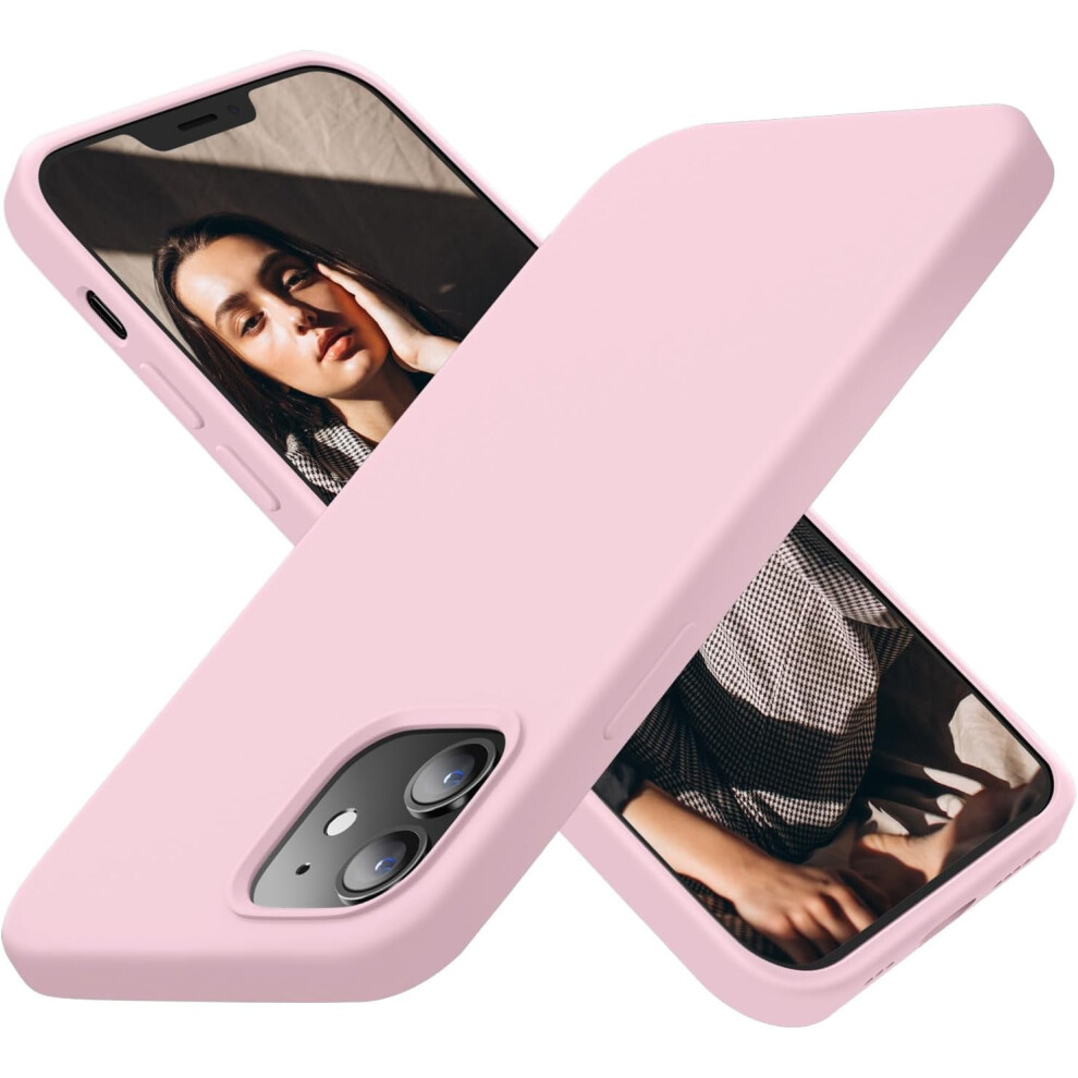Silicone Shockproof Iphone 12 & Iphone 12 Pro Case (6.1"), Soft Microfiber Lining, Chalk Pink 9044386839565