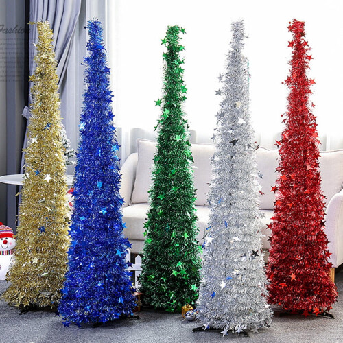 Bedroom Christmas Tree Red PET Plastic 1 Set 47.2in