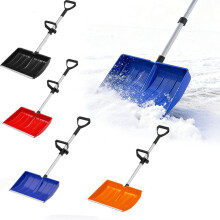 Plastic Snow Shovel 47.24", Aluminum Handle & D-Grip, for Driveway, Garage, Car, Camping—Compatible with Winter Use