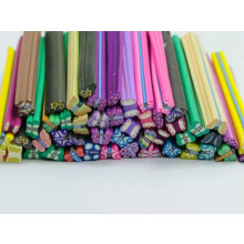 20pcs Cane DIY Polymer Clay Slice Rods Sticker 5X50mm Various for Nail Art Tips-5# Butterfly