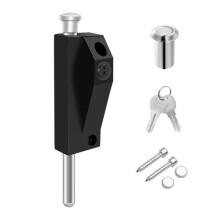 Aluminum Alloys Framed Door Lock Thickened Vertical Barrels Bolt Latches Antitheft Glass Door Lock for Home Commercial