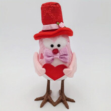 Valentine's Day Standing Bird Ornaments – Handmade Cute Fabric Birds Statue for Home, Tabletop Centerpiece, Indoor Decor, Gift – Compatible with