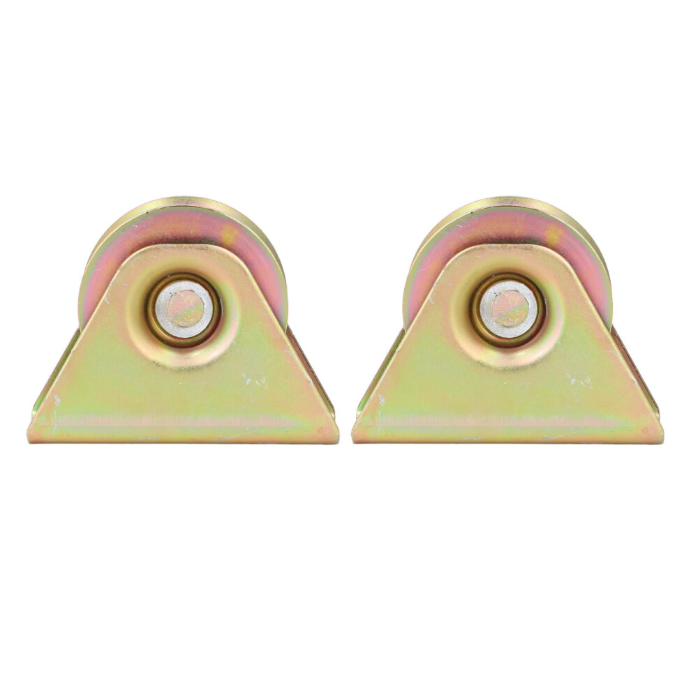 2Pcs 48Mm V-Groove Pulley Wheel, Galvanized Alloy Steel, 250Kg Load, Rust-Proof, Low-Friction, Removable, 9Mm Mount, Compatible With Doors & 9327961916166