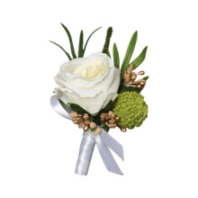 Corsage And Boutonniere, Handmade Artificial Flower Wrist Corsage Wristlet And Groom Boutonniere for Men Wedding Prom Suit Decorations