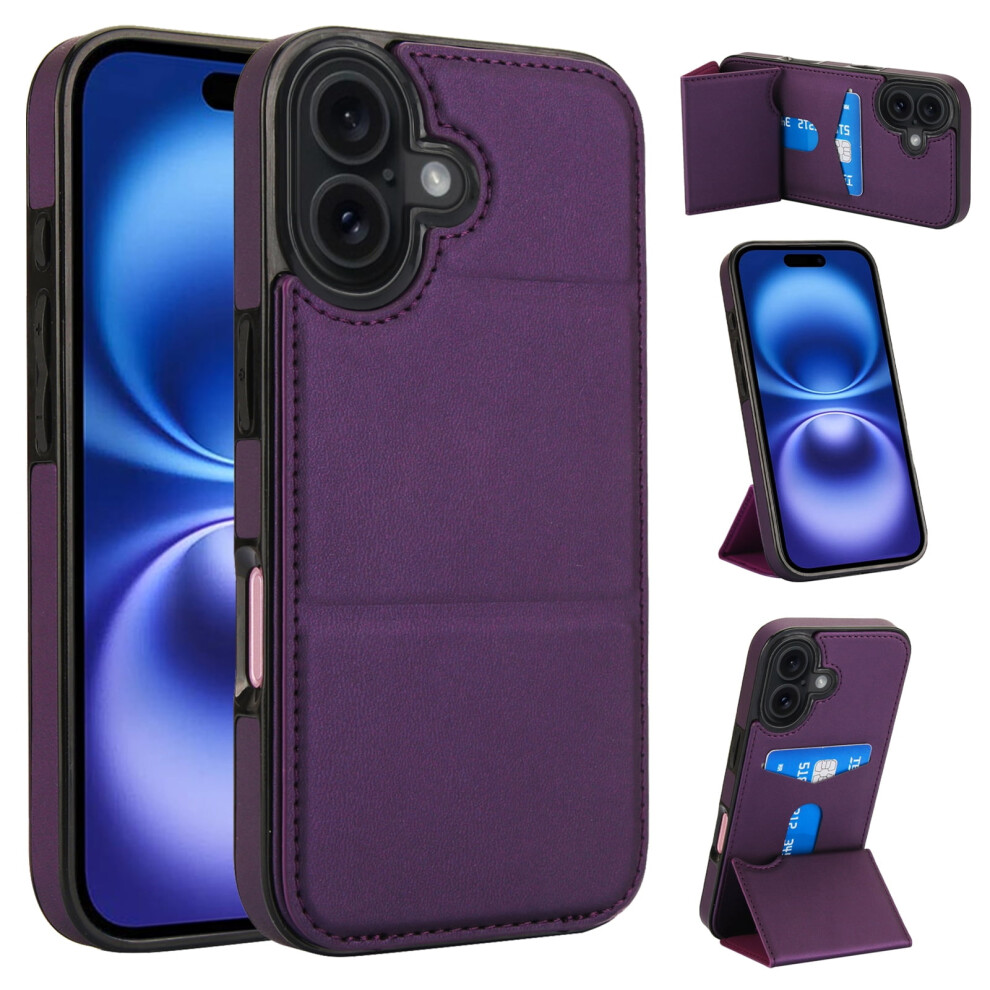 Allytechgroup Wallet Case For Iphone 17 Pro Â Pu Leather, Rfid Blocking, Shockproof, Stand, Credit Card Slot, Dark Purple 9009879503705