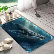 Whale 1128 Non-Slip Memory Foam Bath Rug: Absorbent, Quick-Dry, Machine Washable, Soft & Comfortable - M