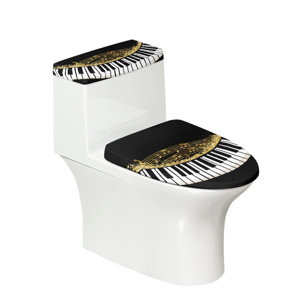 Holiday Toilet Lid Dust Cover Set 2 Pack Stylish Gifts Thanksgiving For Toilet, Soft Piano Keyboard 9009879504634