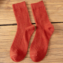 Autumn/Winter Mid-calf Sock for Women Thicken Warm Merino Wool Classic Solid Color Rib Sock High Quality Loose Crew Fashion Japanese Korea Sock