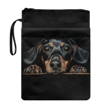Book Cover Sleeve with Zipper Polyester Carrying Book Case Notebook Wraps Waterproof Reusable with Handle for Students Classic