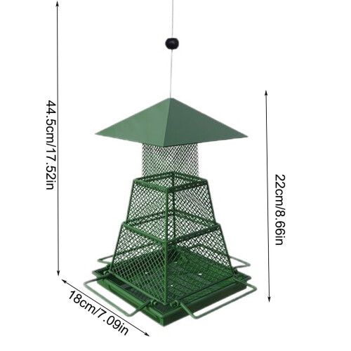 Outdoor folding multi-layer bird feeder wrought iron 2