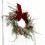 Mini Christmas Wreath Set Snow-Flocked Red Berry Bow 4 pcs 6