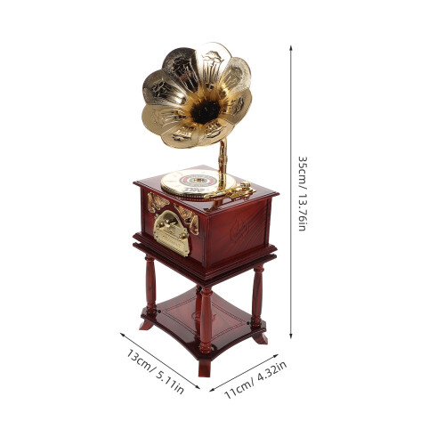 Vintage phonograph-shaped music box desktop retro gramophone 1