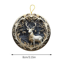 1pc Christmas Snowscape Pendant, 2D Flat Acrylic Tree Ornament for Parties, Holiday Decor, Fireplace/Wall, 3.15"
