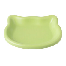 Cat Bowl, Shallow Whisker-Friendly Pet Dish with Cute Cat Head Design, Easy-Clean PP Plastic for Dry Wet Food, 15x12cm