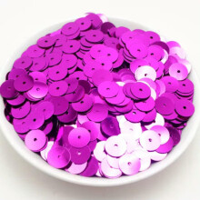 60Gram 5mm 6mm 8mm 10mm 12mm Flat Round Loose Sequins Paillettes sewing Wedding-2000pcs 10mm-Hot Pink