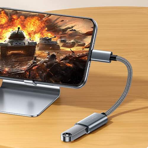 USB-C to 3.5mm headphone adapter blue 2