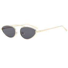 Retro Oval Cat Eye Sunglasses - UV400 Protection Metal Frame Shades - Fashionable Eyewear for Daily Wear and Outdoor Activities