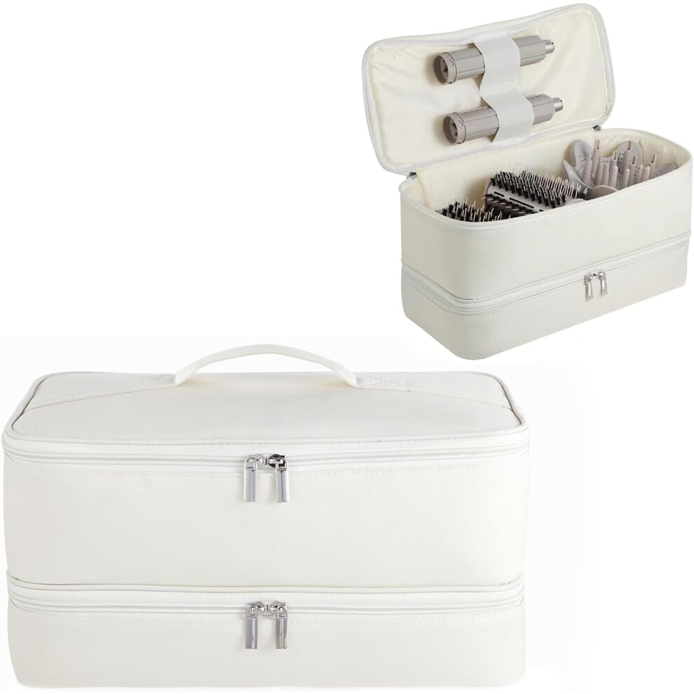 Portable Double-Layer Storage Bag for Most Hair Stylers, Large Capacity Hair Tools Travel Bag with Strong Double Zippers, Easy Carrying