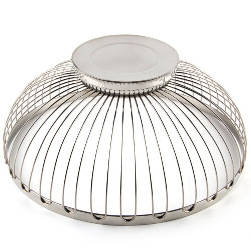 Kitchen Counter Fruit and Vegetable Container Basket for Fresh Stainless Countertop Silver