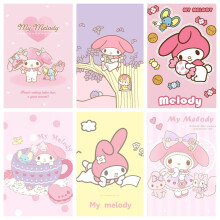 Ensemble de 6 posters de dessins animés My Melody pour la décoration murale de la chambre d'enfant, sans cadre.