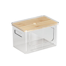 Extra Large Stackable Storage With Bamboo Top For Laundry Room Organization