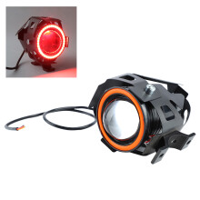 Motorcycle Headlight 4 Modes Aluminum 12-60V Shockproof 12x10x7cm Red