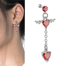 1PC Surgical Steel CZ Gem Ear Tragus Cartilage Piercing Zircon Dangle Chain Earring Conch Ear Stud Helix Piercing Body Jewelry