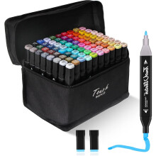 80-Color Alcohol Sharpie Markers, Dual-Tip Art Set (Broad Chisel + Fine Tip), Compatible with Adult Coloring Books, Sketching & Card Making