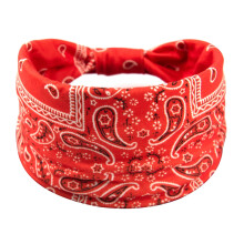 Breites Bandana-Stirnband für Damen, Boho-Knoten, Blumenmuster