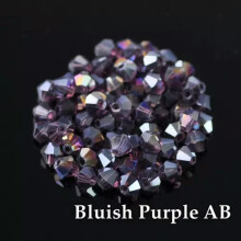 Crystal glass bicone beads bluish purple AB 4mm 100pcs