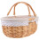 Wicker Picnic Basket with Liner and Handle 7
