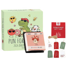Punny Incentive 2026 Cute Cartoon Funny Small Desktop Calendar Ripped Exquisite Pages for Joyful Organization