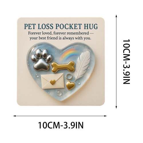 Pet Commemorative Heart Keepsake Pocket Gift with Sympathy 1
