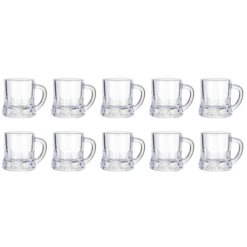 Mini Beer Mugs Shot Glasses Plastic 10-Pack