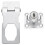 Silver Rectangular Keyed Hasp Lock Set for Cabinets and 6