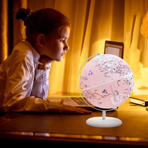 360 Rotating Earth,AR Light Earth, High Definition Earth Pink 2