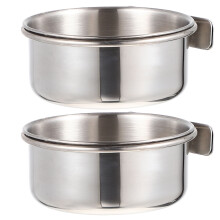 Small Water Bowl for Bird Cage Bird Food Bowl Silver Stainless Steel 2 Sets Back to School