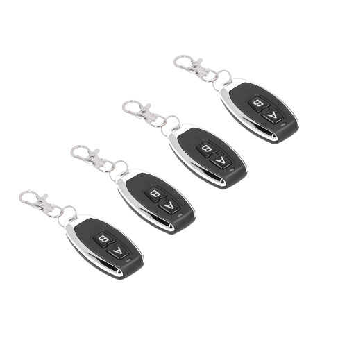 4PCS 433MHz Wireless Remote Control Switch Keychain 12V Black