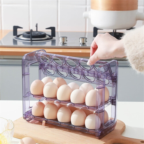 Egg Container Holders 30 Eggs 3 Tier Egg Holder Organizer Tray For Refrigerator