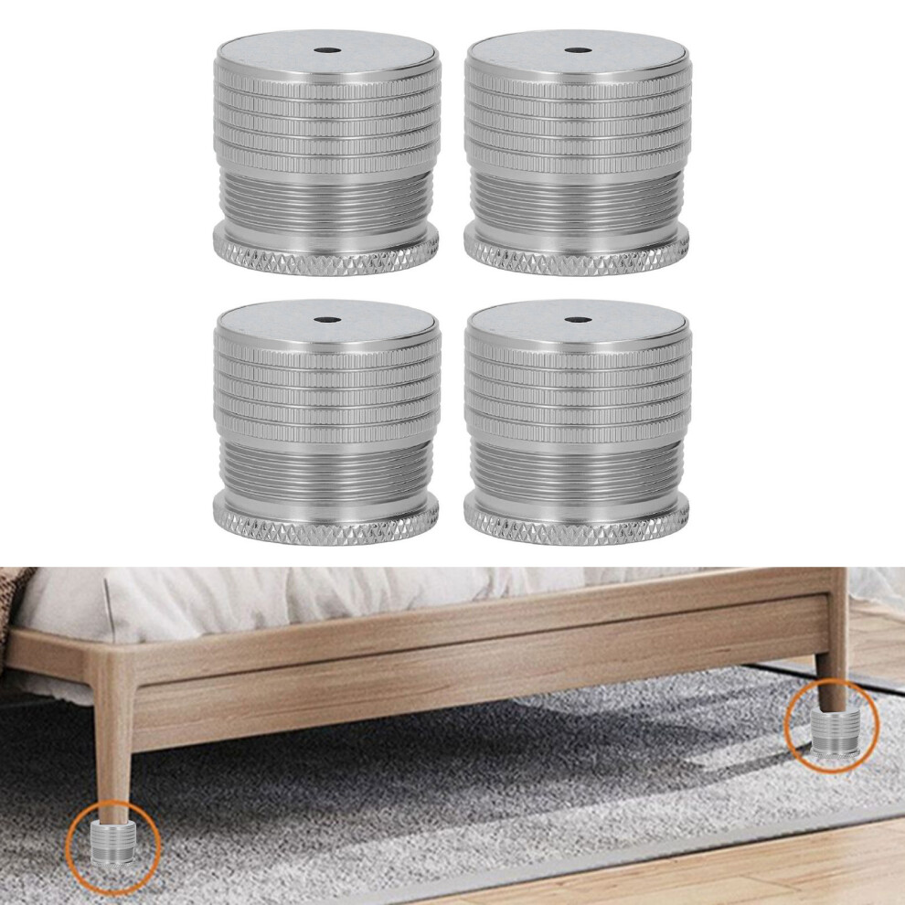 4Pcs Aluminum Alloy Bed Frame Support Legs, 23-37Mm Height Adjustment Space Gray 6901387623988
