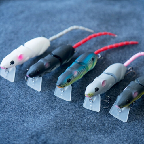 1Pc Topwater Bionics Mouse Wake Baits Mouse Minnow Lures Wobbler Floating Crankbaits 2