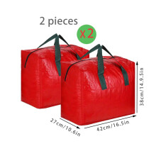 Portable Christmas Ornament Storage Bag, Heavy-Duty 600D Cloth, Large Capacity for Bulbs & Decor, Set of 2