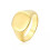Herren Damen Edelstahl Quadratischer Siegelring Schlichter Ehering Statement-Ring Form E-Gold-9 3
