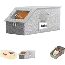 Stackable Baseball Cap Storage Box, Clear Lid, Dual Access, Space-Saving & Breathable – Holds 12–24 Hats (1PC)