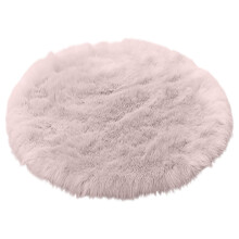 15.75" Round Plush Shaggy Area Rug for Bedroom, Living Room, Playroom, Dorm – Cute Floor Mat for Girls & Boys – Compatible with Home Decor