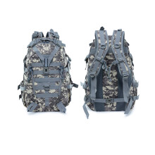 Camouflage High-Capacity Functional Backpack with Hip Belt, Water-Resistant – for Hiking, Climbing, Outdoor – Gray
