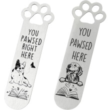 2Pcs Funny Dog Paw Bookmarks, Stainless Steel, Compatible with All Books, Gifts for Dog Lovers & Book Enthusiasts